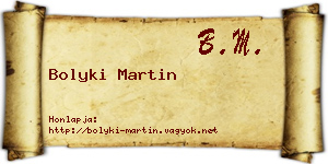 Bolyki Martin névjegykártya
